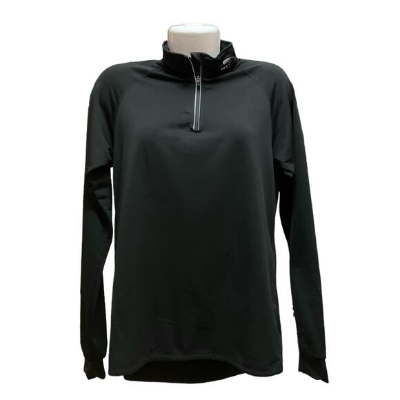 Brooks Women's Black 1/4 Zip Pullover Activewear Long Sleeve Sweatshirt | Size L - Picture 1 of 8